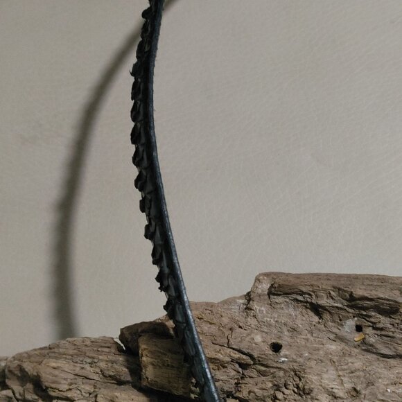 Snakeskin Reptile Dress Belts Lot  Gold Tone Buckles ML  Vintage Black White - Picture 8 of 13